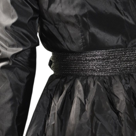 Catherine Regehr Silk Dress Black Wrap Taffeta Shawl Collar Crinoline Medium - Picture 10 of 16